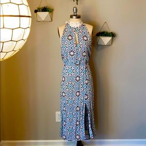 Topshop stained glass print halter dress